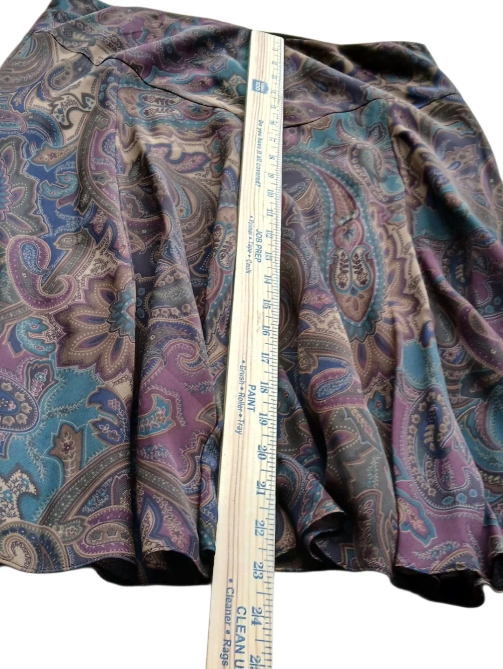Chaps Size Medium Paisley Flare Midi Skirt in Teal & Purple